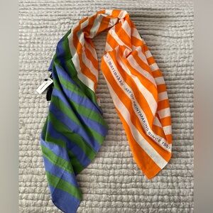 NWT Marimekko Cotton Silk Scarf Shawl with Color block Stripes